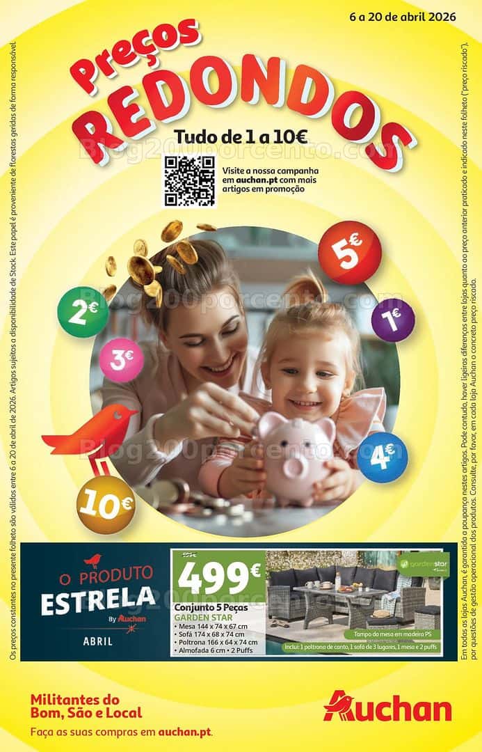 Antevisão Folheto AUCHAN Preços Redondos Promoções de 6 a 20 abril
