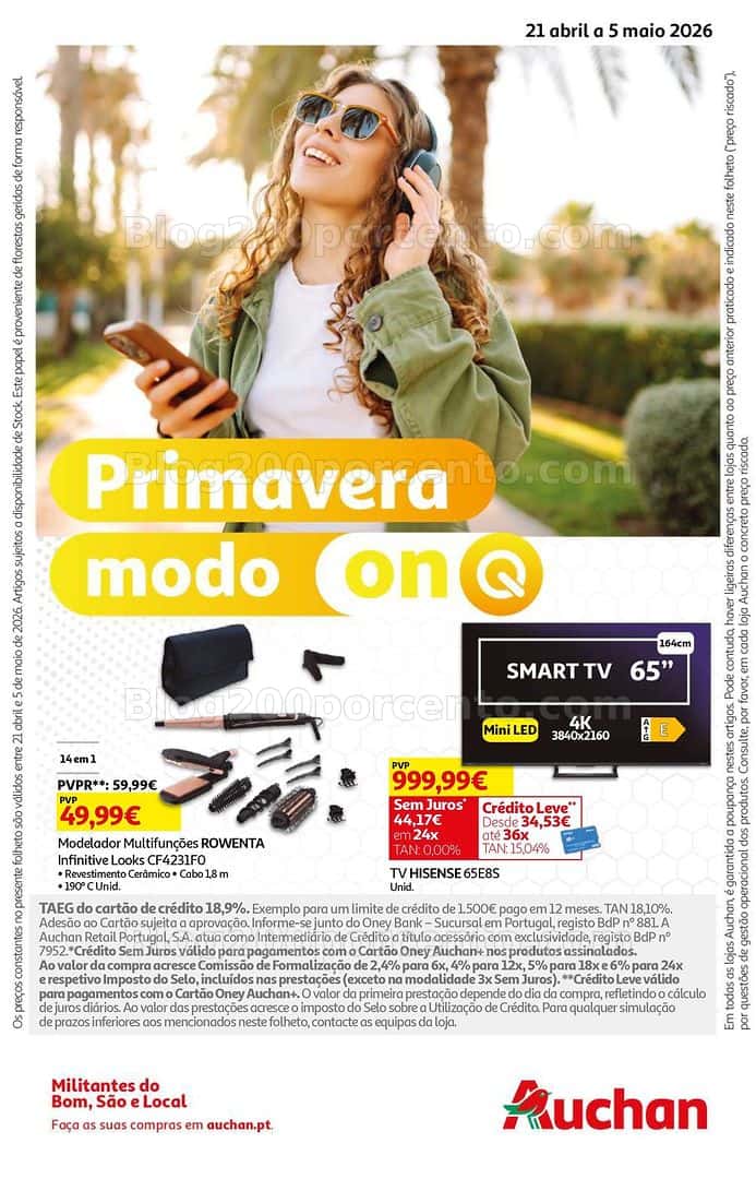 Antevisão Folheto AUCHAN Tecnologia Promoções de 21 abril a 5 maio