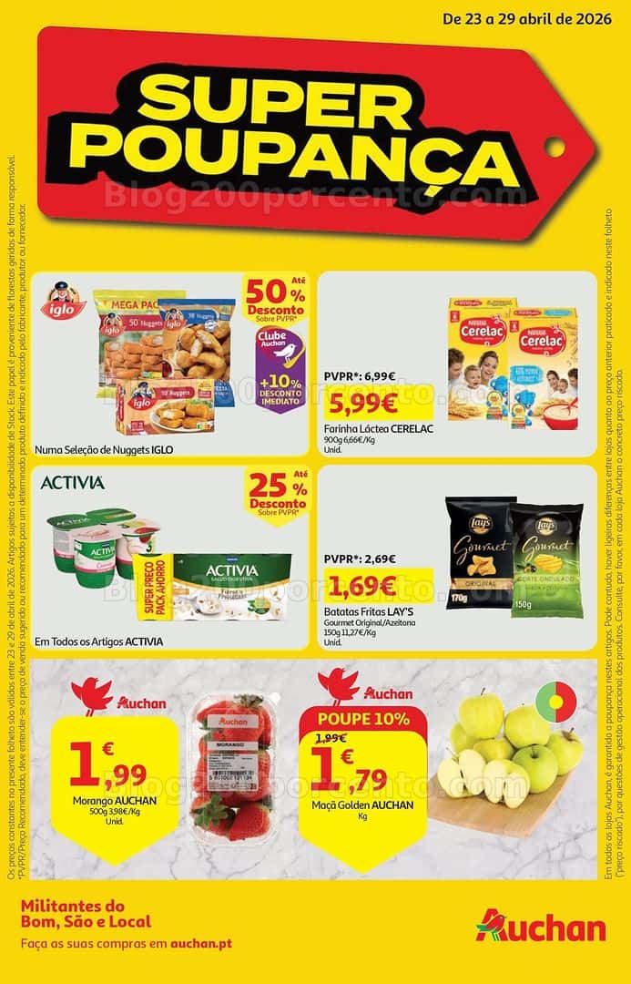 Antevisão Folheto AUCHAN Super Poupança Promoções de 23 a 29 abril