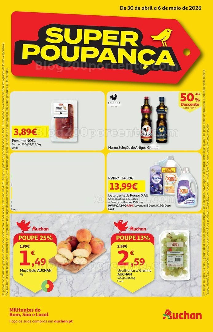 Antevisão Folheto AUCHAN Super Poupança Promoções de 30 abril a 6 maio