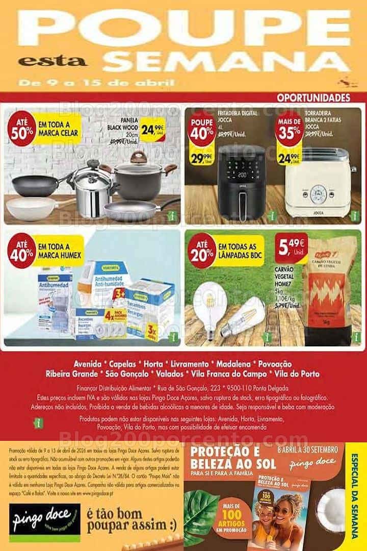 Antevisão Folheto PINGO DOCE Bazar Açores Promoções de 9 a 15 abril