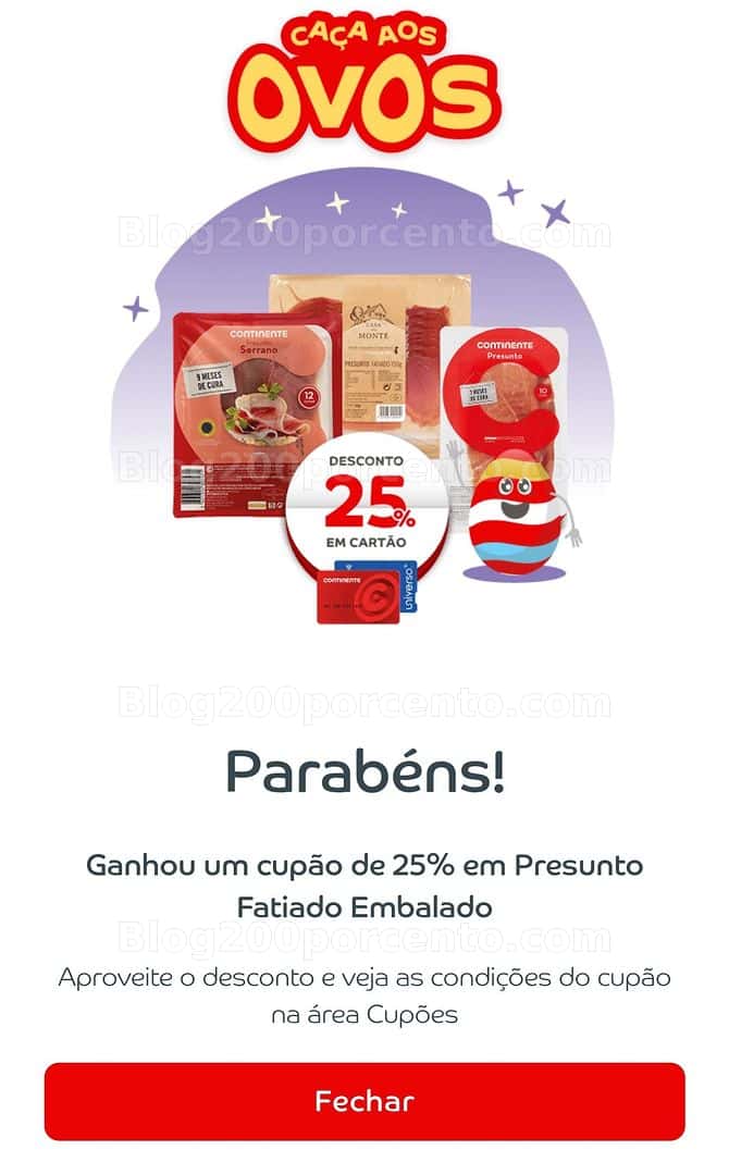 ALERTA - Caça aos ovos CONTINENTE ganhe cupões todos os dias até 5 abril - 4 abril!