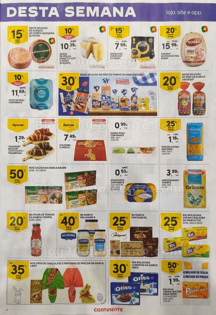 Antevisão Folheto CONTINENTE Promoções Fim de Semana - 3 a 6 abril