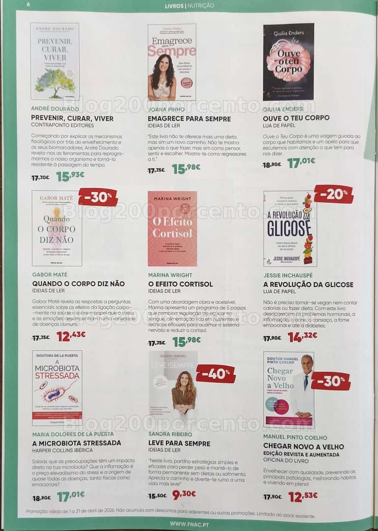 Antevisão Folheto FNAC Vida Saudável Promoções até 21 abril