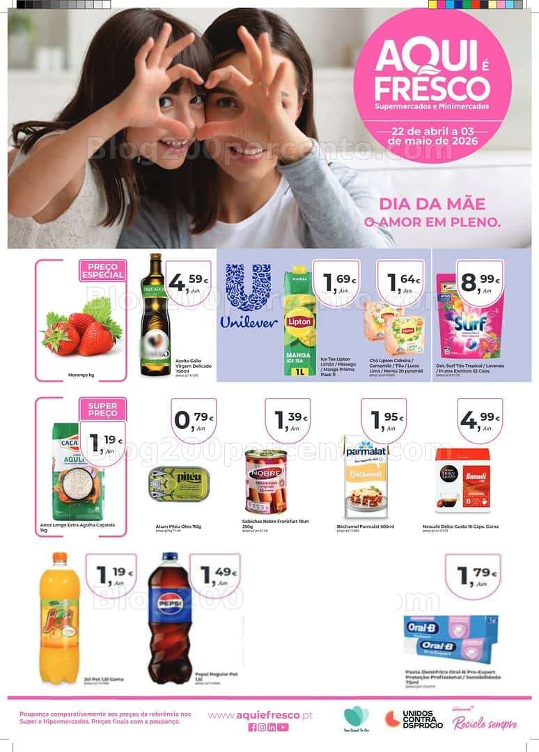 Antevisão Folheto AQUI É FRESCO Promoções de 22 abril a 3 maio