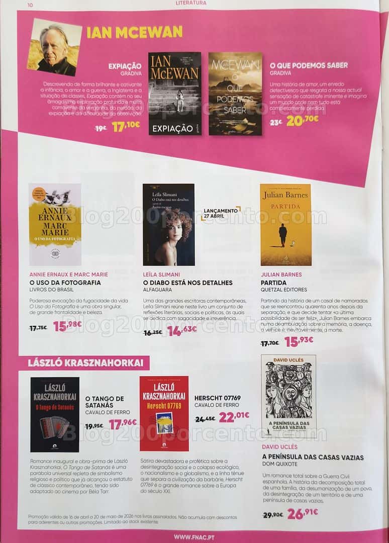 Antevisão Folheto FNAC Mês dos Livros Promoções de 16 abril a 20 maio