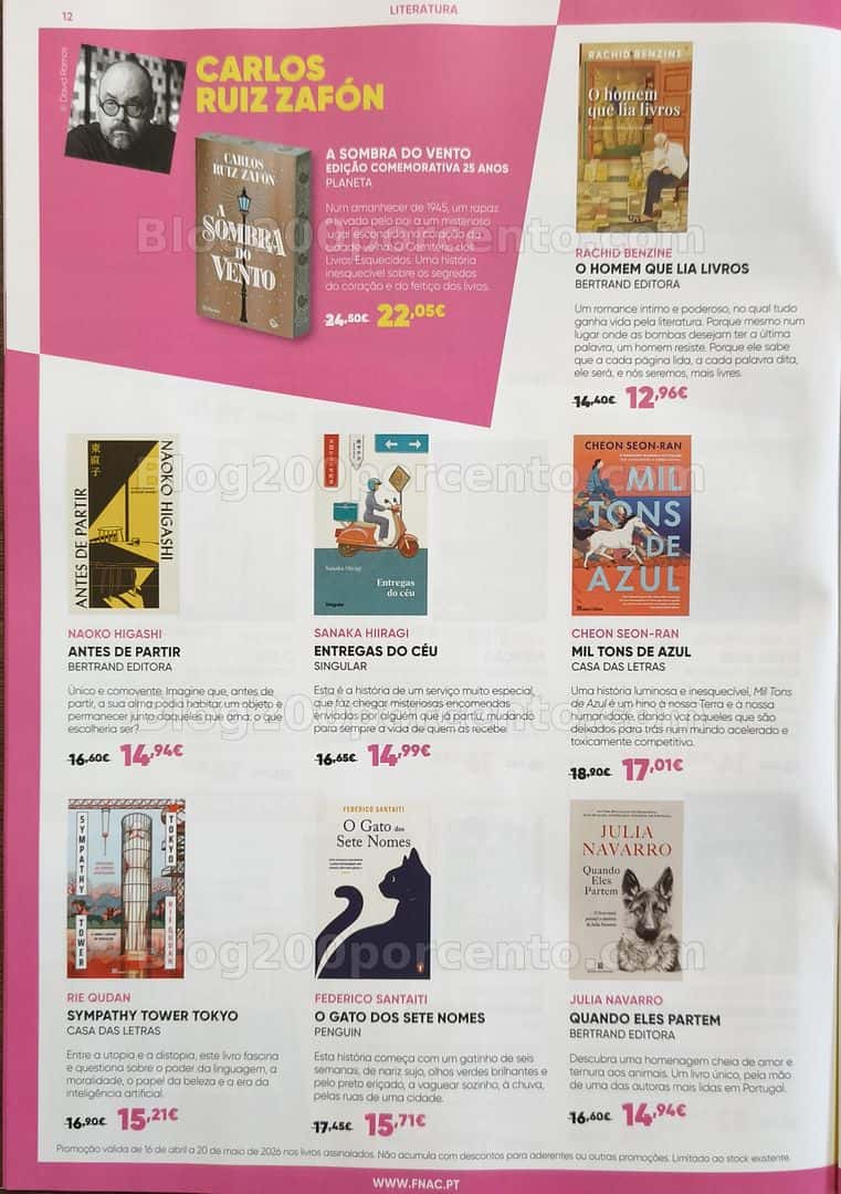 Antevisão Folheto FNAC Mês dos Livros Promoções de 16 abril a 20 maio