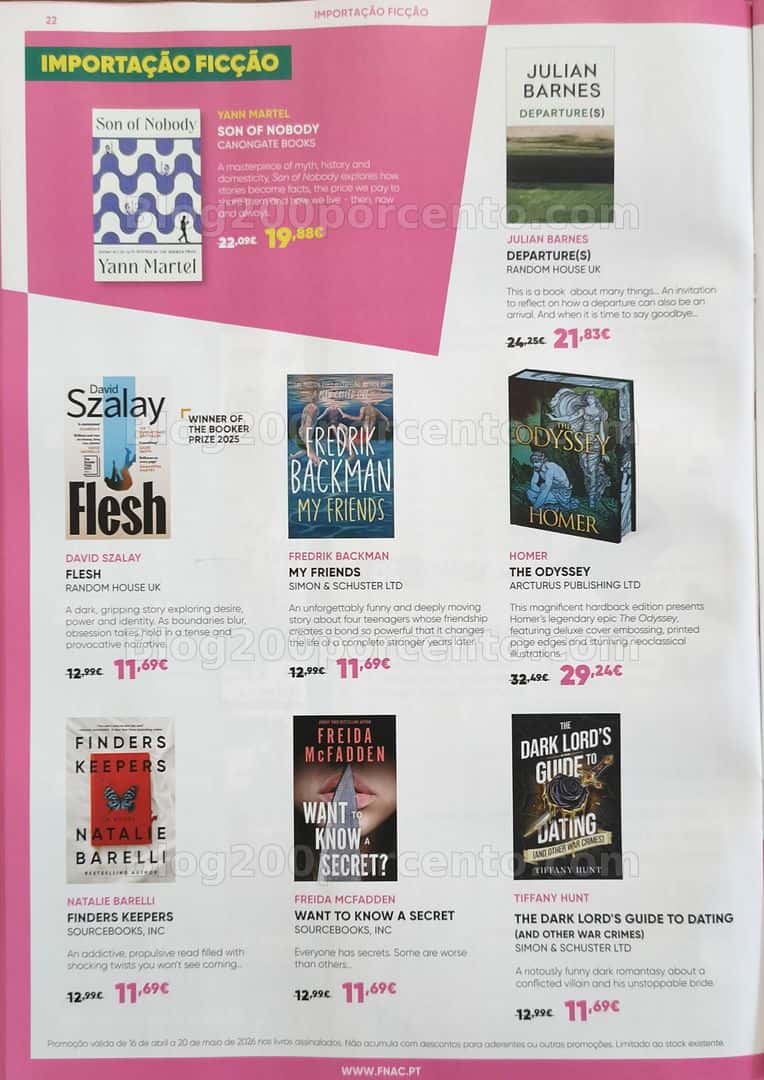 Antevisão Folheto FNAC Mês dos Livros Promoções de 16 abril a 20 maio