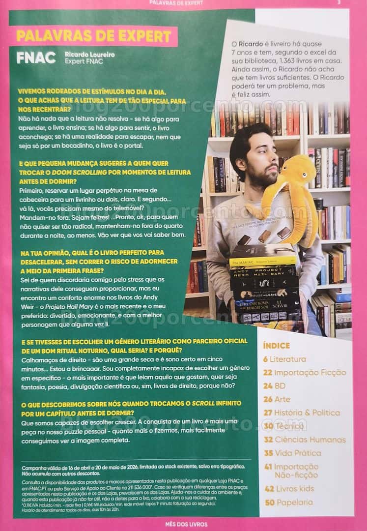 Antevisão Folheto FNAC Mês dos Livros Promoções de 16 abril a 20 maio