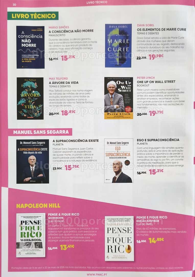 Antevisão Folheto FNAC Mês dos Livros Promoções de 16 abril a 20 maio