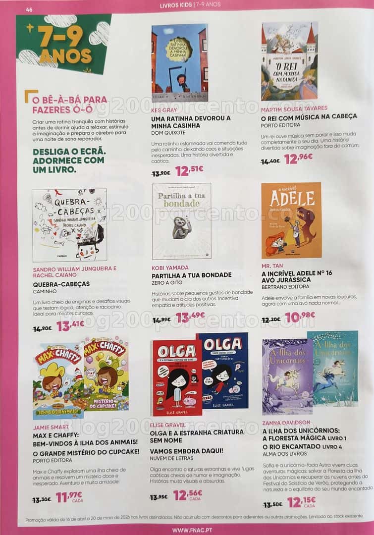 Antevisão Folheto FNAC Mês dos Livros Promoções de 16 abril a 20 maio