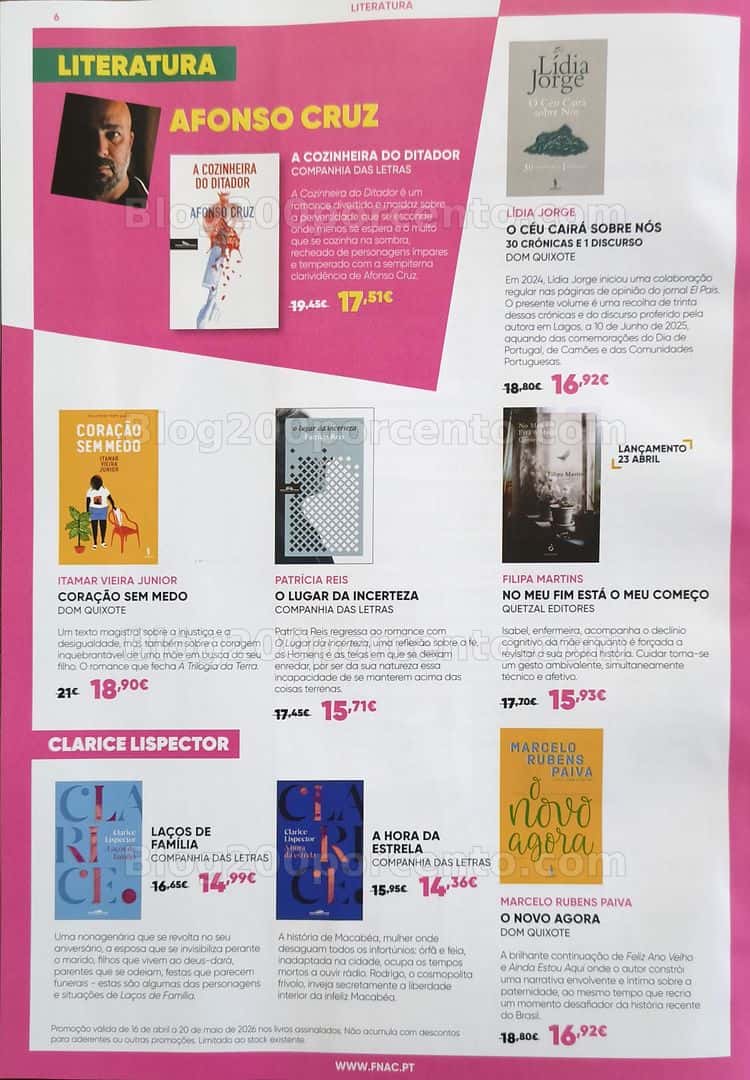 Antevisão Folheto FNAC Mês dos Livros Promoções de 16 abril a 20 maio