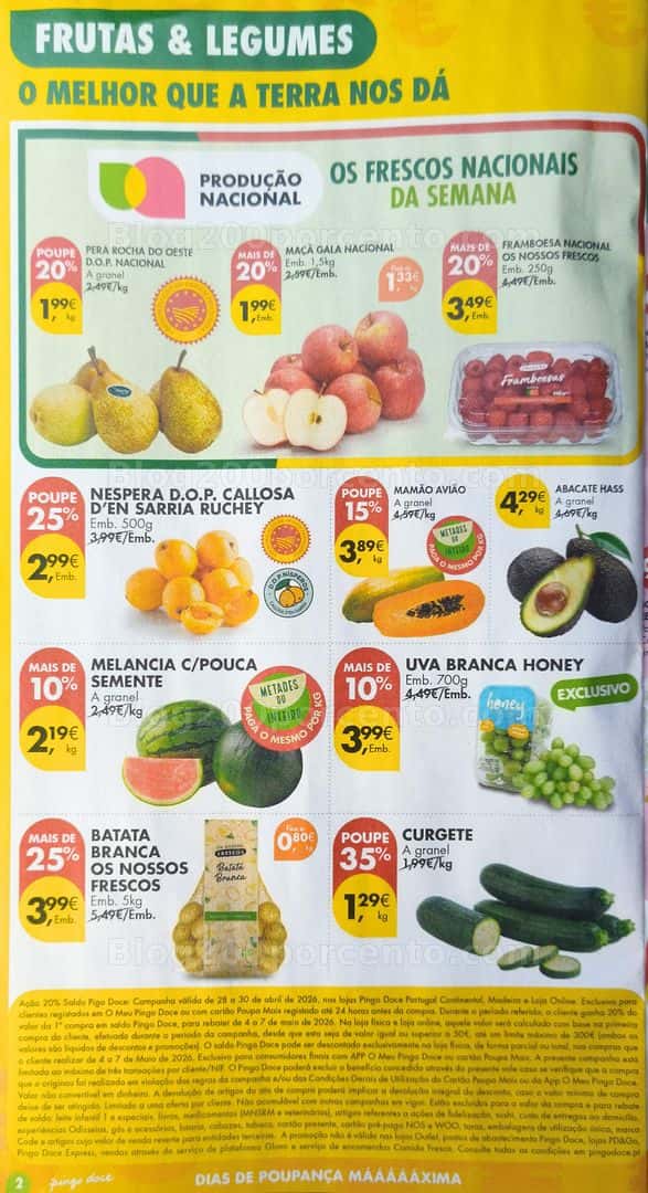Antevisão Folheto PINGO DOCE Promoções de 28 abril a 4 maio