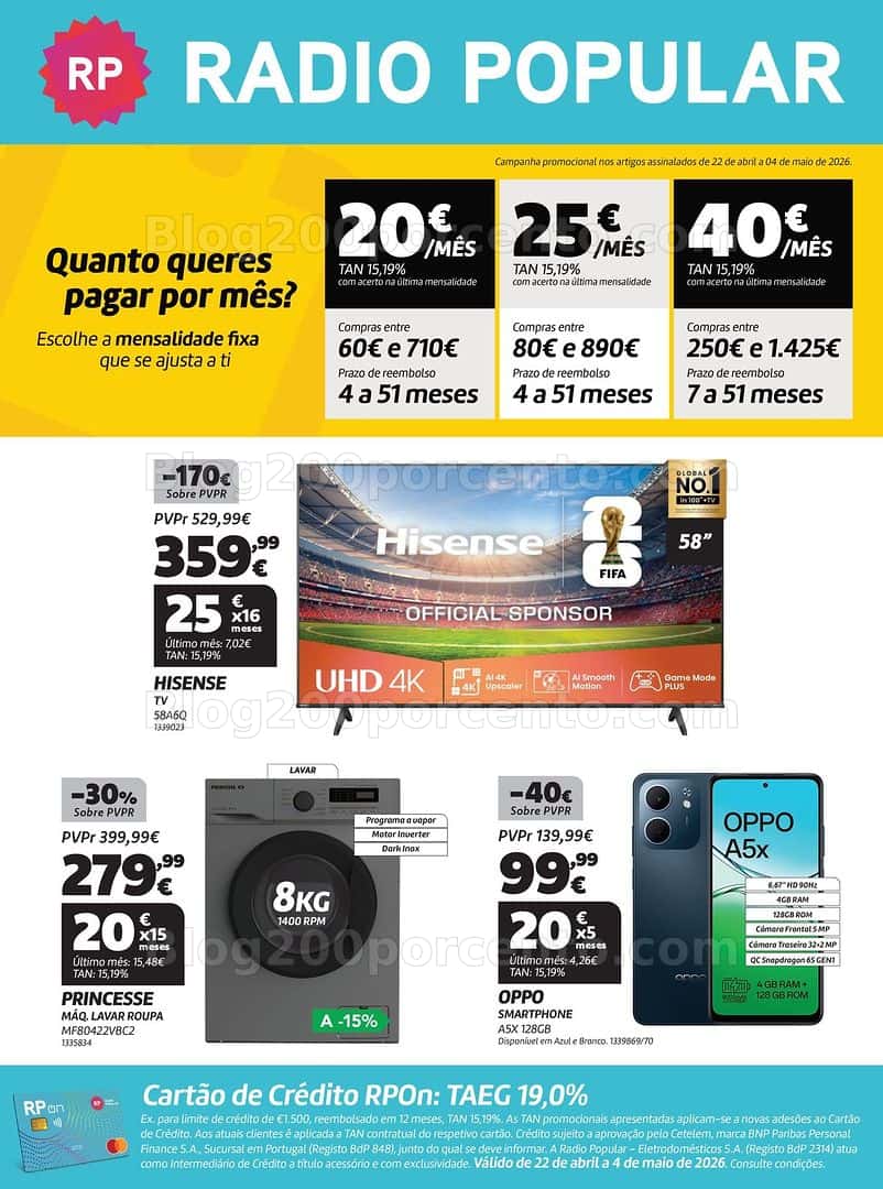 Antevisão Folheto RADIO POPULAR Promoções de 22 abril a 4 maio