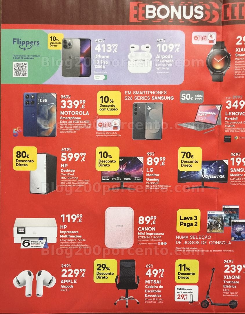 Antevisão Folheto WORTEN Bonus Days Promoções de 30 abril a 4 maio