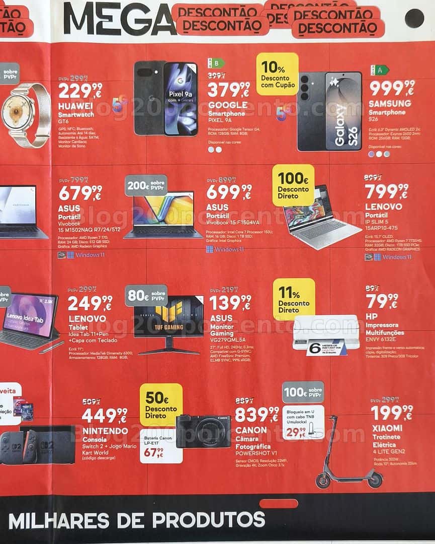 Antevisão Folheto WORTEN Mega Descontão Promoções de 24 a 27 abril