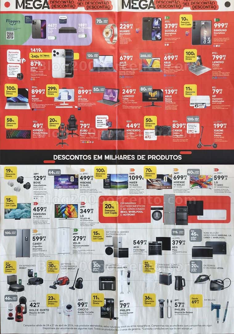 Antevisão Folheto WORTEN Mega Descontão Promoções de 24 a 27 abril