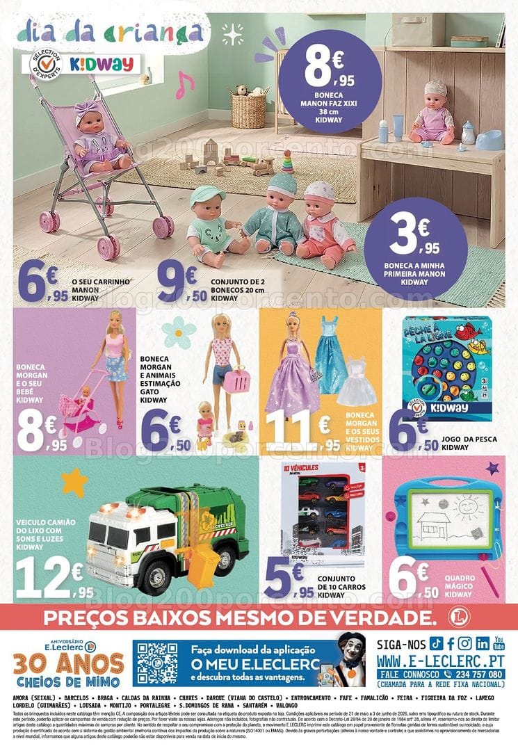 Antevisão Folheto E-LECLERC Bazar + Dia da Criança Promoções de 21 maio a 3 junho