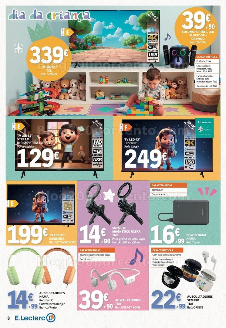 Antevisão Folheto E-LECLERC Bazar + Dia da Criança Promoções de 21 maio a 3 junho