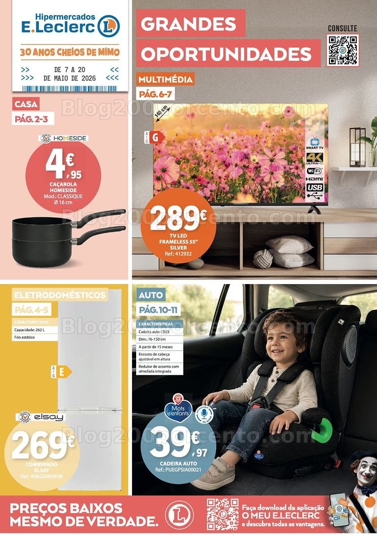 Antevisão Folheto E-LECLERC Bazar Promoções de 7 a 20 maio