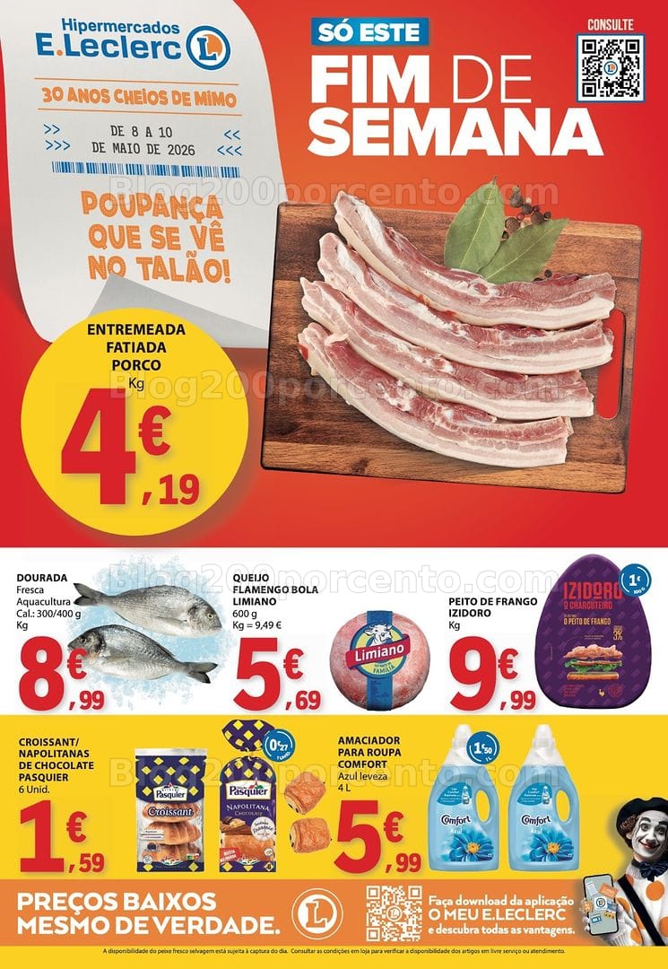 Antevisão Folheto E-LECLERC Promoções Fim de Semana - 8 a 10 maio