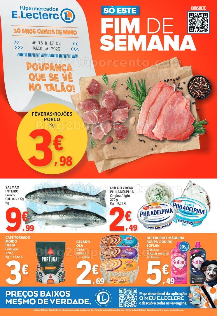 Antevisão Folheto E-LECLERC Promoções Fim de Semana - 15 a 17 maio