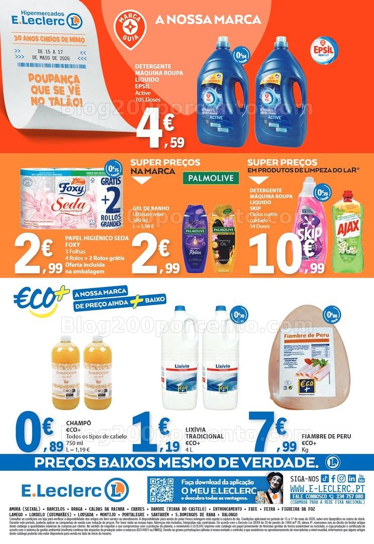 Antevisão Folheto E-LECLERC Promoções Fim de Semana - 15 a 17 maio