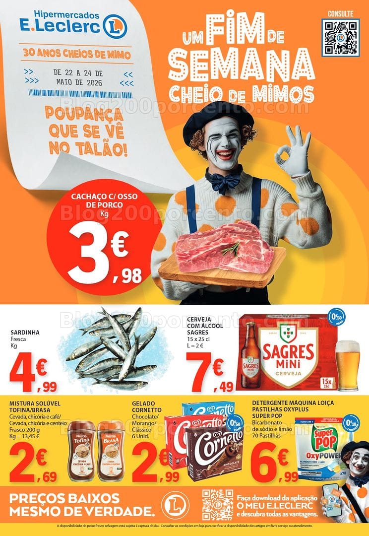 Antevisão Folheto E-LECLERC Promoções Fim de Semana - 22 a 24 maio