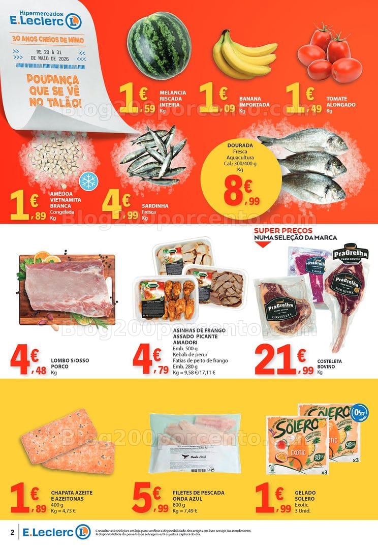 Antevisão Folheto E-LECLERC Promoções Fim de Semana - 29 a 31 maio