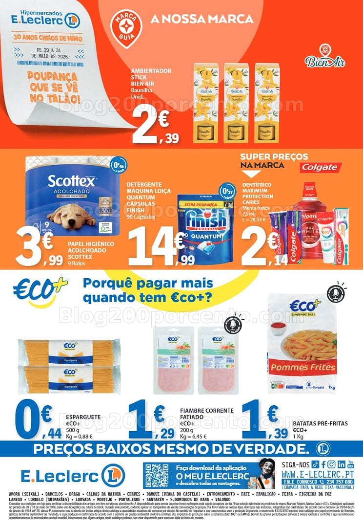 Antevisão Folheto E-LECLERC Promoções Fim de Semana - 29 a 31 maio