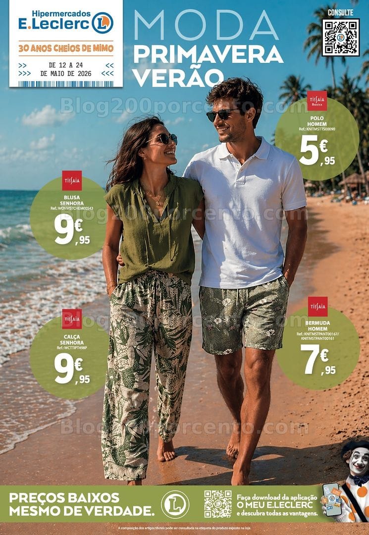 Antevisão Folheto E-LECLERC Moda Primavera - Verão Promoções de 12 a 24 maio