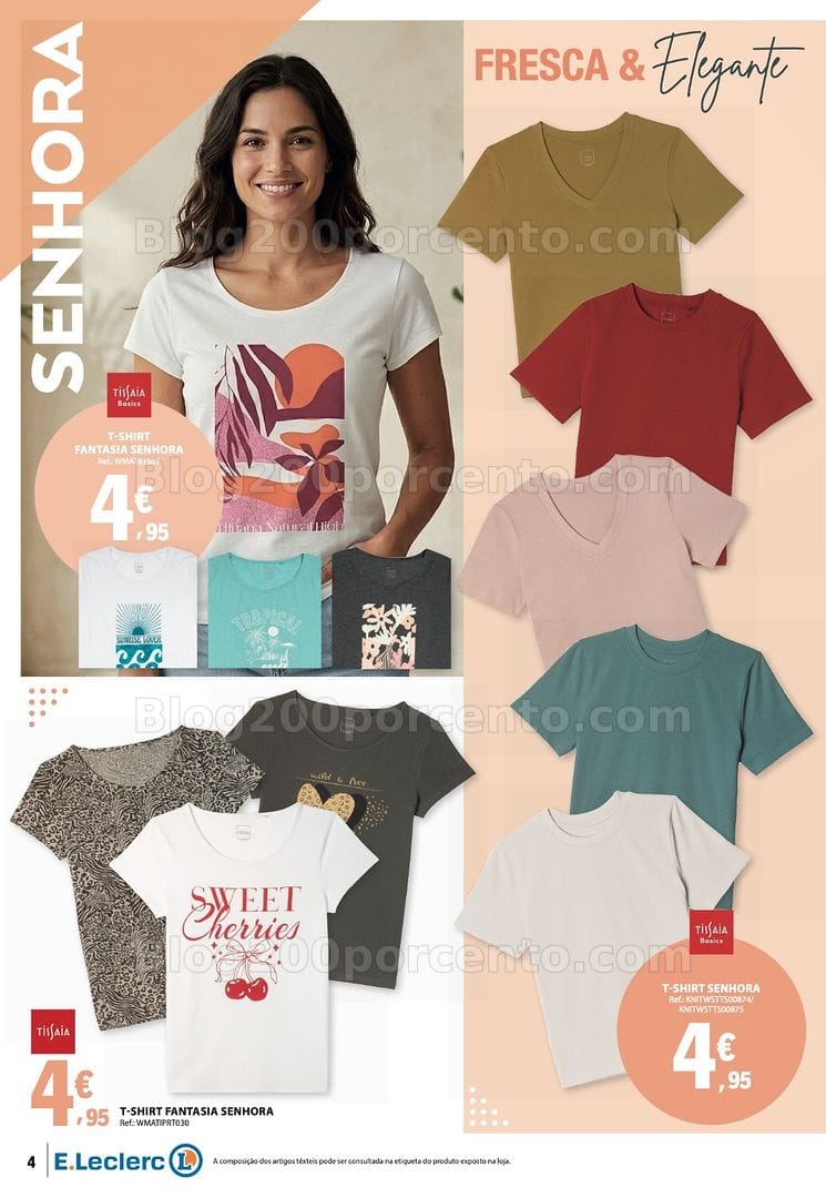Antevisão Folheto E-LECLERC Moda Primavera - Verão Promoções de 12 a 24 maio