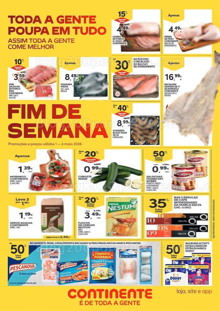 Antevisão Folheto CONTINENTE Promoções Fim de Semana - 1 a 4 maio