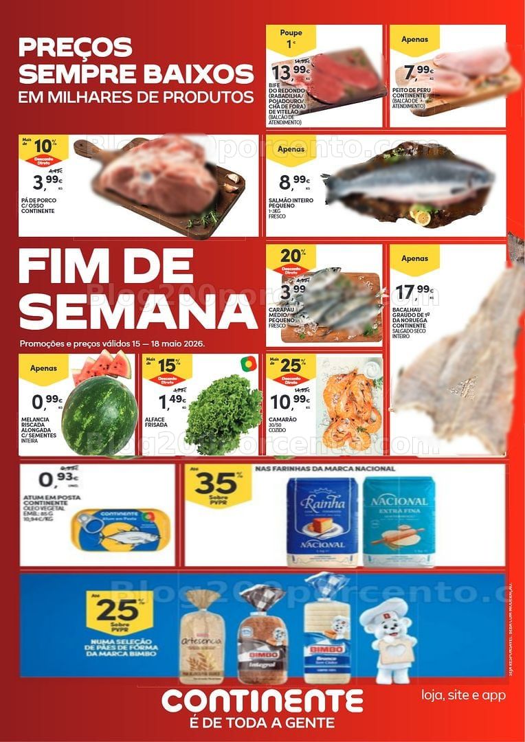 Antevisão Folheto CONTINENTE Promoções Fim de Semana - 15 a 18 maio