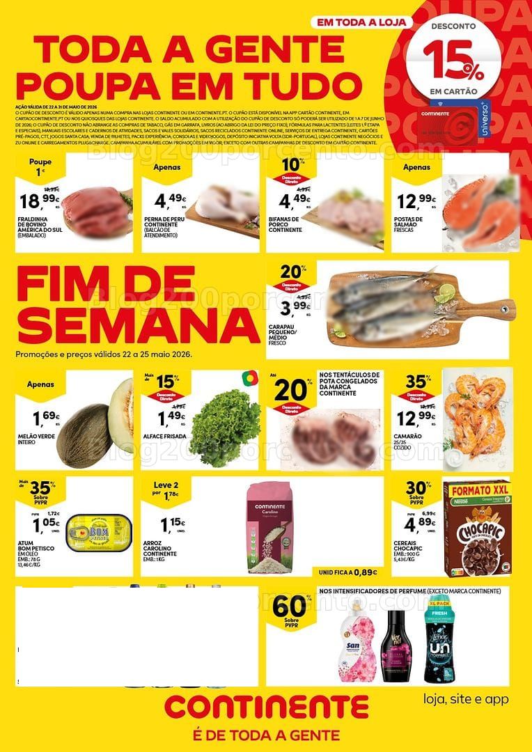 Antevisão Folheto CONTINENTE Promoções Fim de Semana - 22 a 25 maio - Edição Digital