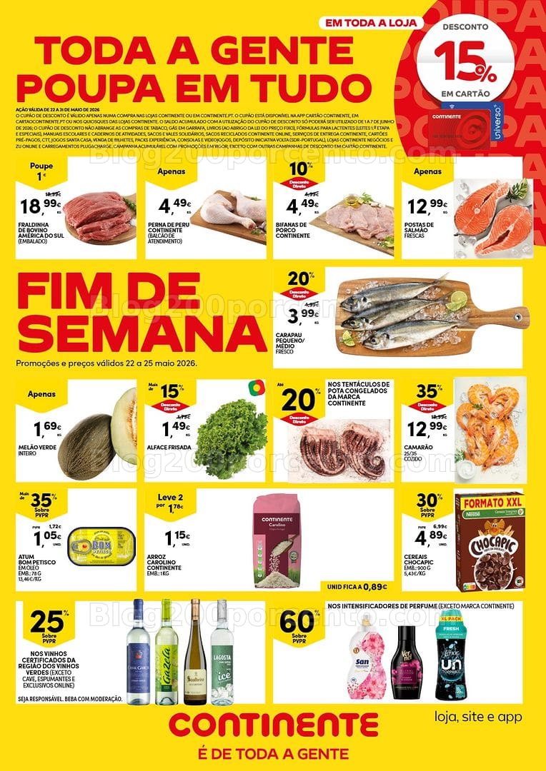 Antevisão Folheto CONTINENTE Promoções Fim de Semana - 22 a 25 maio - Edição Digital