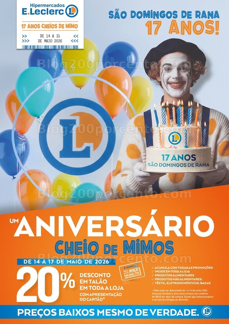 Antevisão Folheto E-LECLERC Aniversário Promoções de 14 a 31 maio