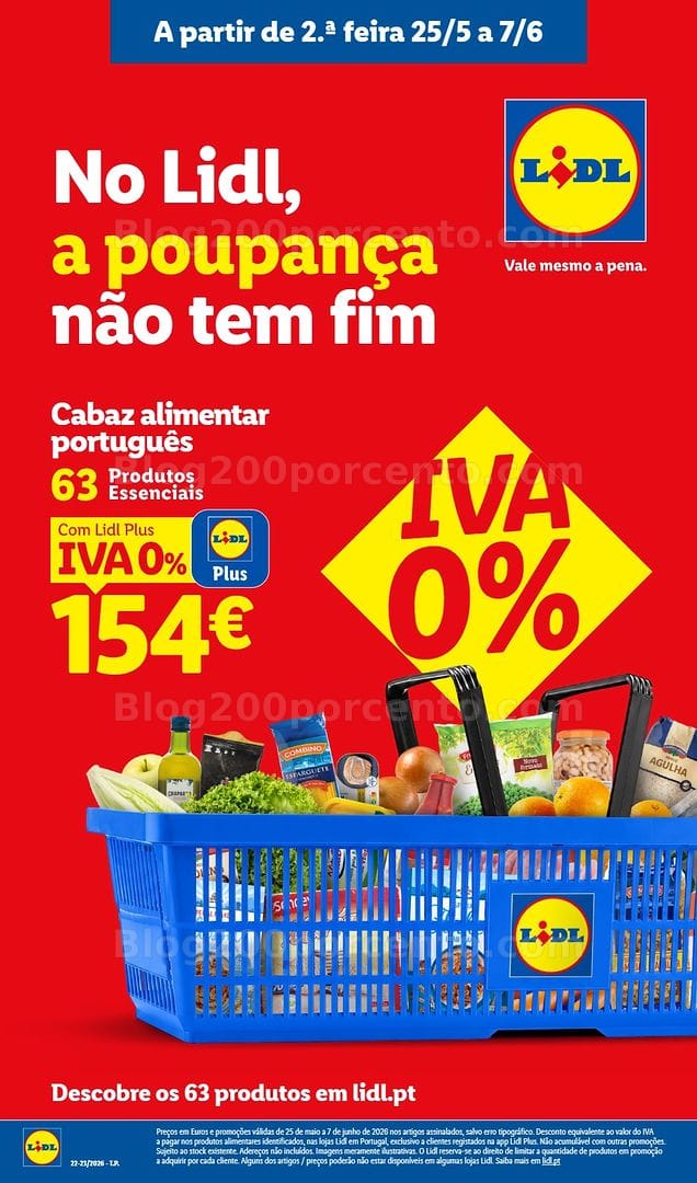 Antevisão Folheto LIDL Iva 0% Promoções de 25 maio a 7 junho