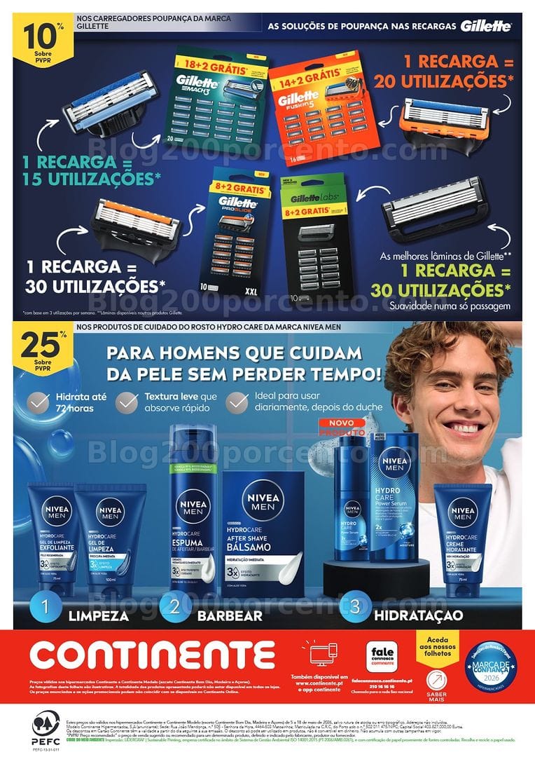 Antevisão Folheto CONTINENTE Especial Higiene Masculina Promoções de 5 a 18 maio