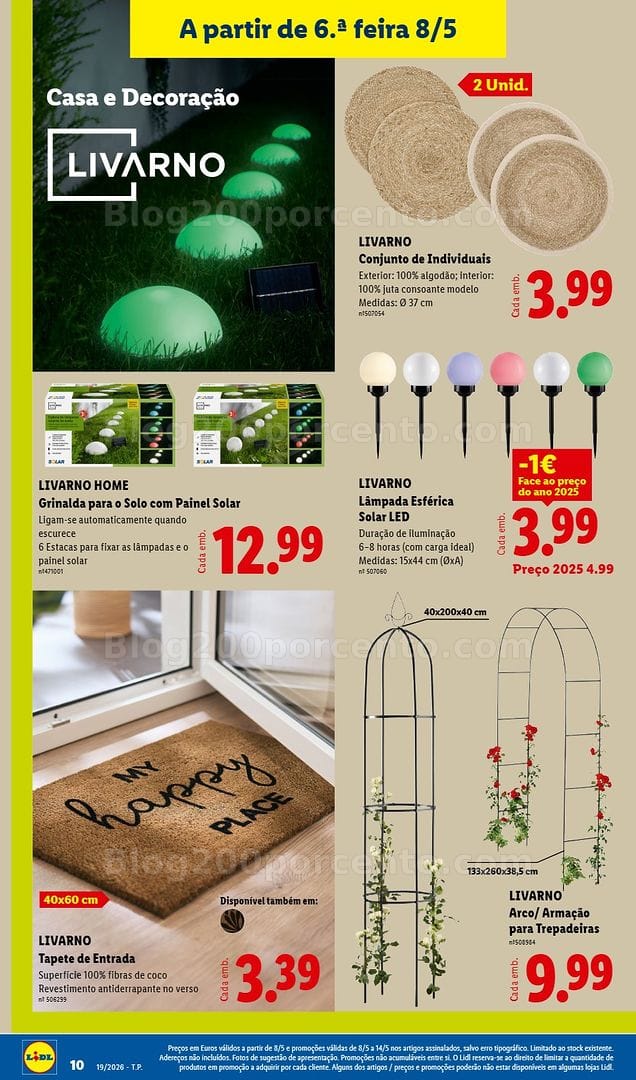 Antevisão Folheto LIDL Bazar Promoções de 8 a 14 maio