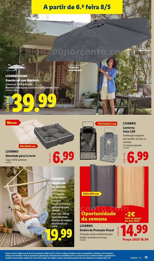 Antevisão Folheto LIDL Bazar Ar Livre Promoções de 8 a 14 maio