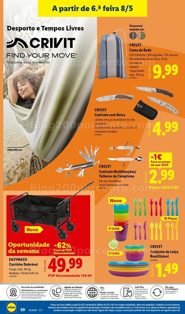 Antevisão Folheto LIDL Bazar Promoções de 4 a 14 maio