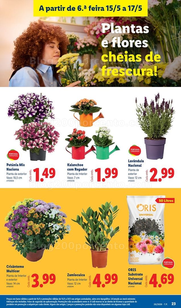 Antevisão Folheto LIDL Mercado de Plantas Promoções de 15 a 17 maio