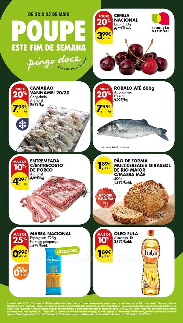 Antevisão Folheto PINGO DOCE Promoções Fim de Semana - 22 a 25 maio