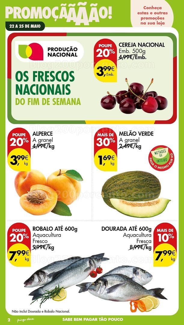 Antevisão Folheto PINGO DOCE Promoções Fim de Semana - 22 a 25 maio