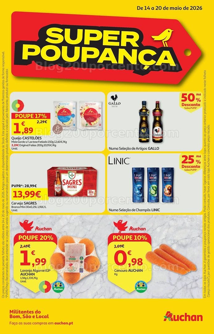 Antevisão Folheto AUCHAN Super Poupança Promoções de 14 a 20 maio