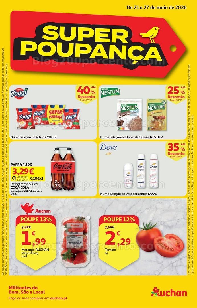 Antevisão Folheto AUCHAN Super Poupança Promoções de 21 a 27 maio