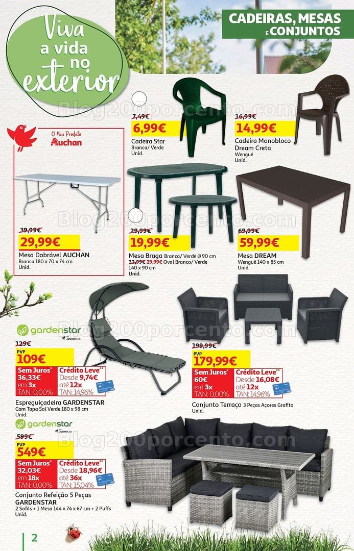 Antevisão Folheto AUCHAN Ar Livre Promoções de 22 maio a 1 junho