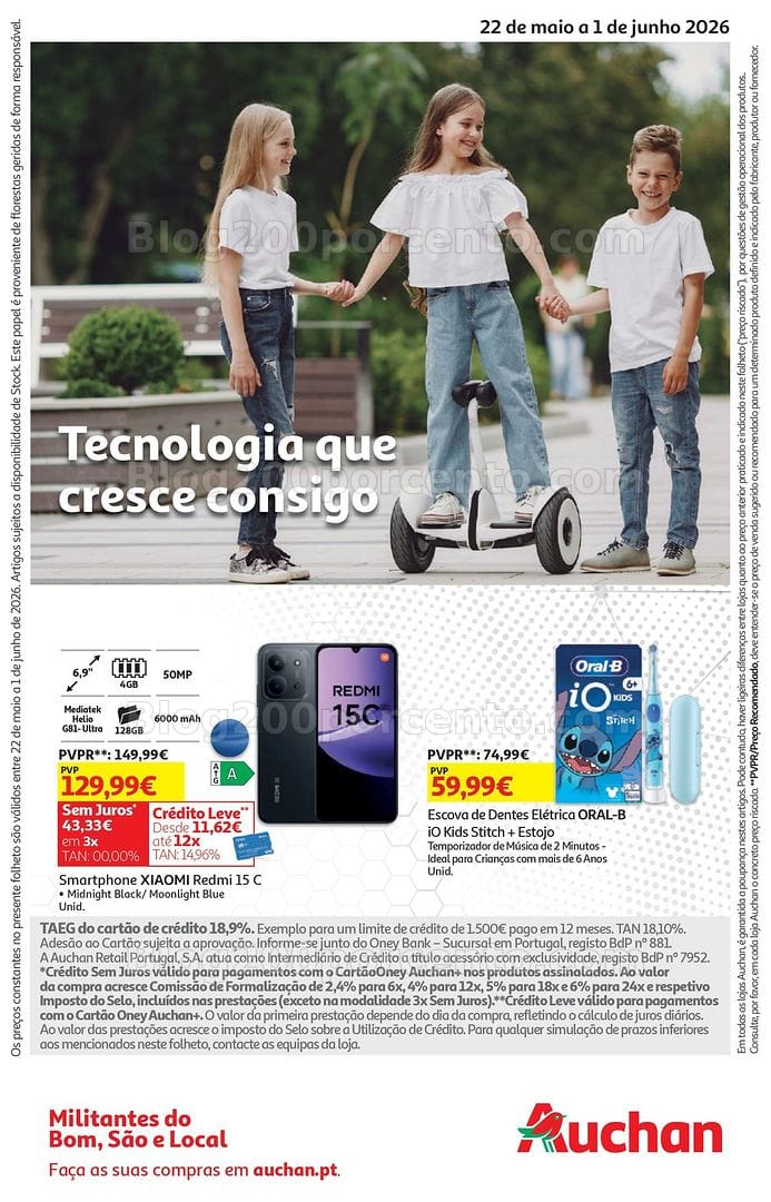 Antevisão Folheto AUCHAN Tecnologia Promoções de 22 maio a 1 junho