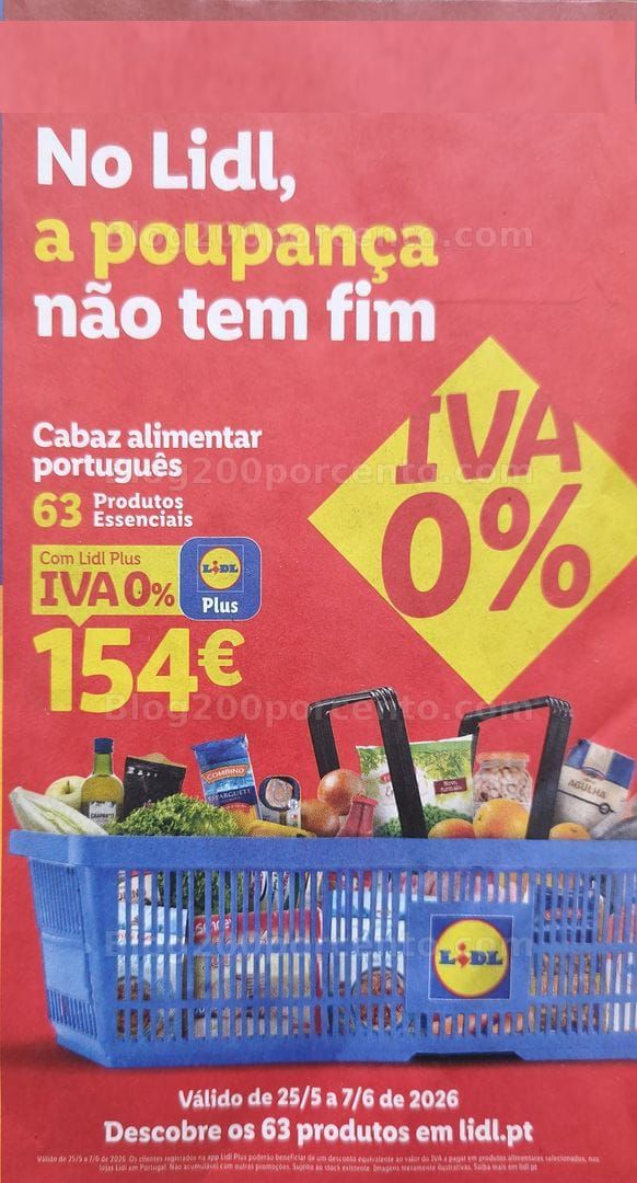 ALERTA - Cabaz IVA 0% de volta ao LIDL - Apenas de 25 maio a 7 junho